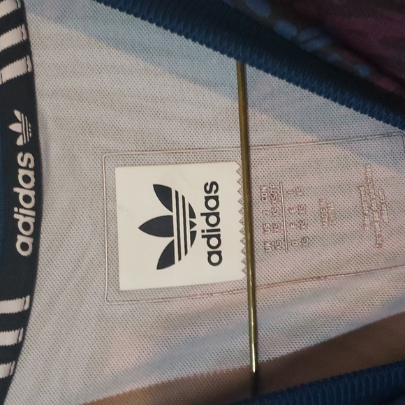 Adidas Blue and Purple Palm Pattern Shirt - Picture 2 of 4